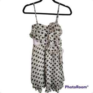 New Lucy & Co. Ruffle Polka Dot Dress Womens Small
